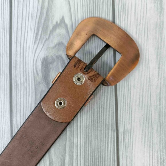 Western Floral Leather Belt For Men or Women, Embossed Tooled Full Grain Leather - Picture 7 of 12